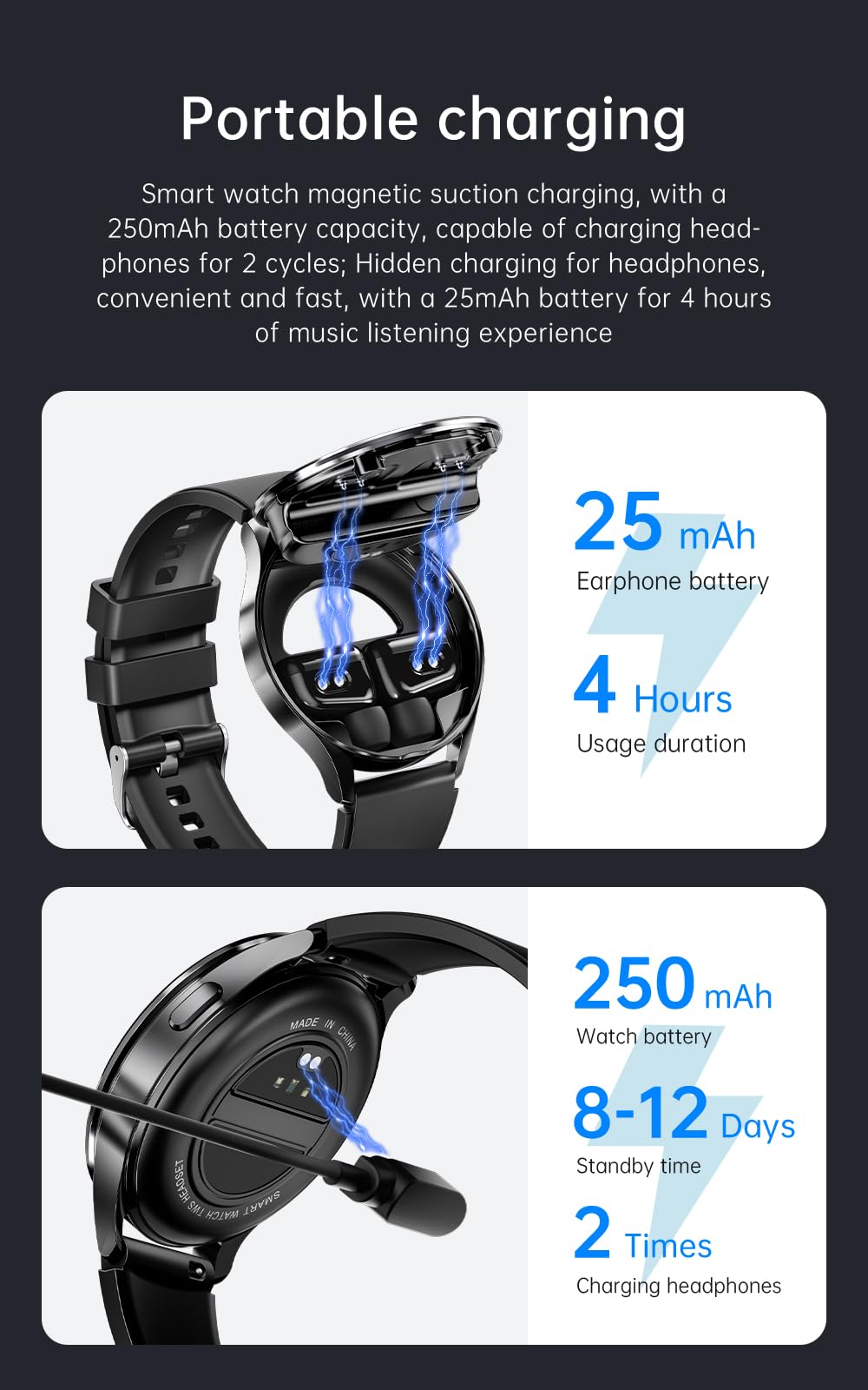 NEW X10 Smart Watch with TWS Earphone Fitness Tracker Digital Watch with Heart Rate Blood Pressure Oxygen Sleep Monitor Smart Watches for Men Women Compatible Samsung iPhone Android