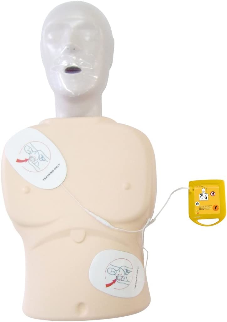 Mini AED Trainer XFT-D0009 Training Set Teaching Device First Aid Train Machine First Aid Training Kit Adult Child Pad Updated Version Student Study Tool English Language Louder Voice Prompts