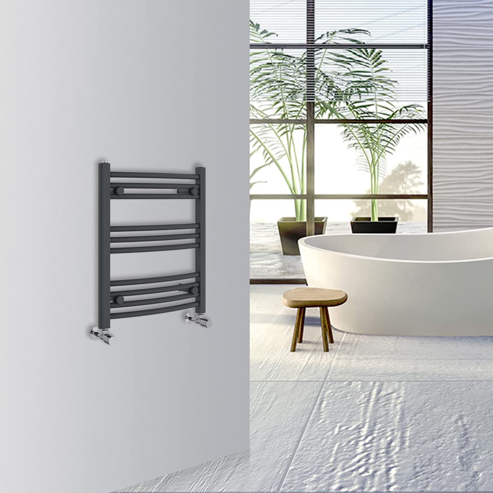 Warmehaus Curved Bathroom Heated Towel Rail Warmer Radiator Central Heating 1000x300mm - Chrome