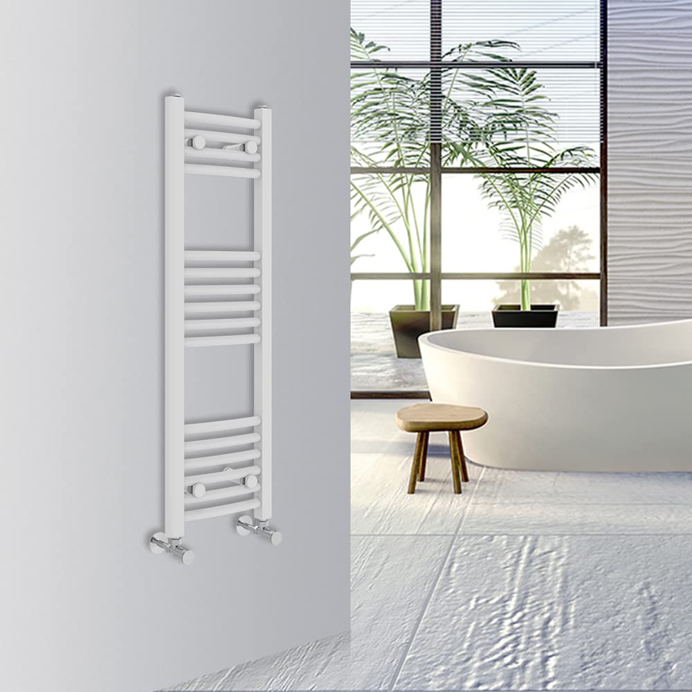 Warmehaus Curved Bathroom Heated Towel Rail Warmer Radiator Central Heating 1000x300mm - Chrome
