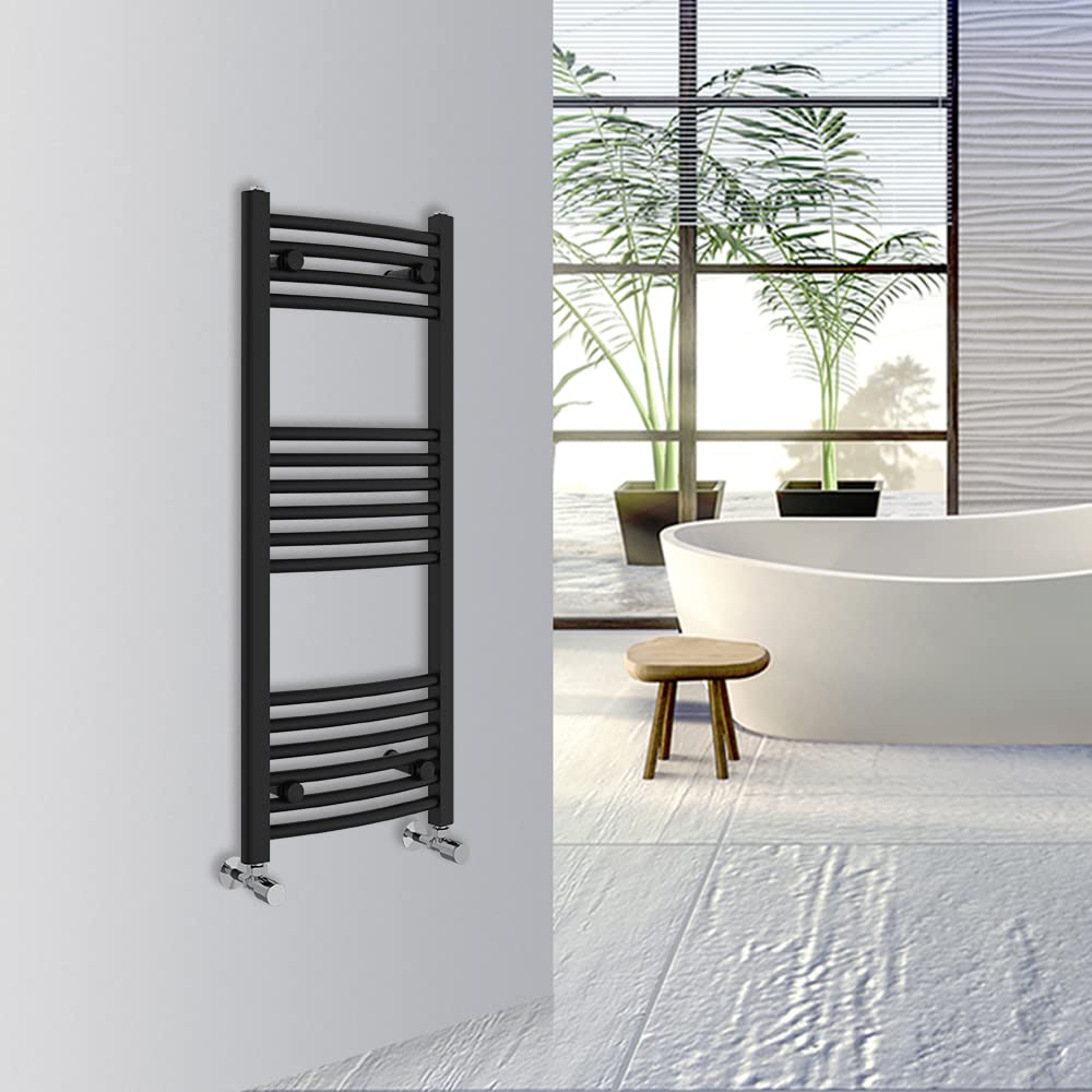 Warmehaus Curved Bathroom Heated Towel Rail Warmer Radiator Central Heating 1000x300mm - Chrome