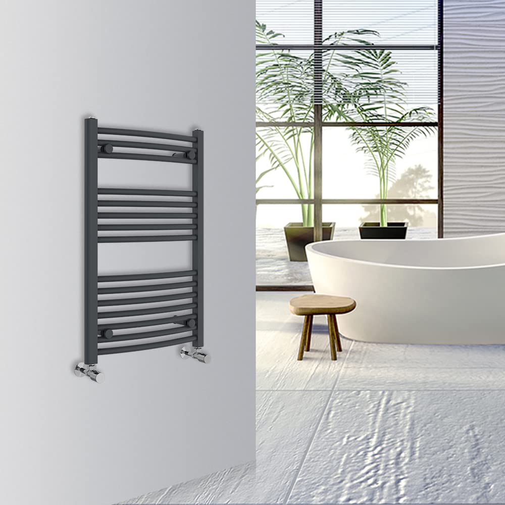 Warmehaus Curved Bathroom Heated Towel Rail Warmer Radiator Central Heating 1000x300mm - Chrome