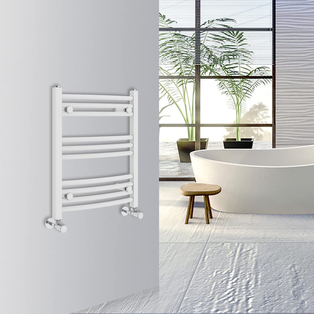 Warmehaus Curved Bathroom Heated Towel Rail Warmer Radiator Central Heating 1000x300mm - Chrome