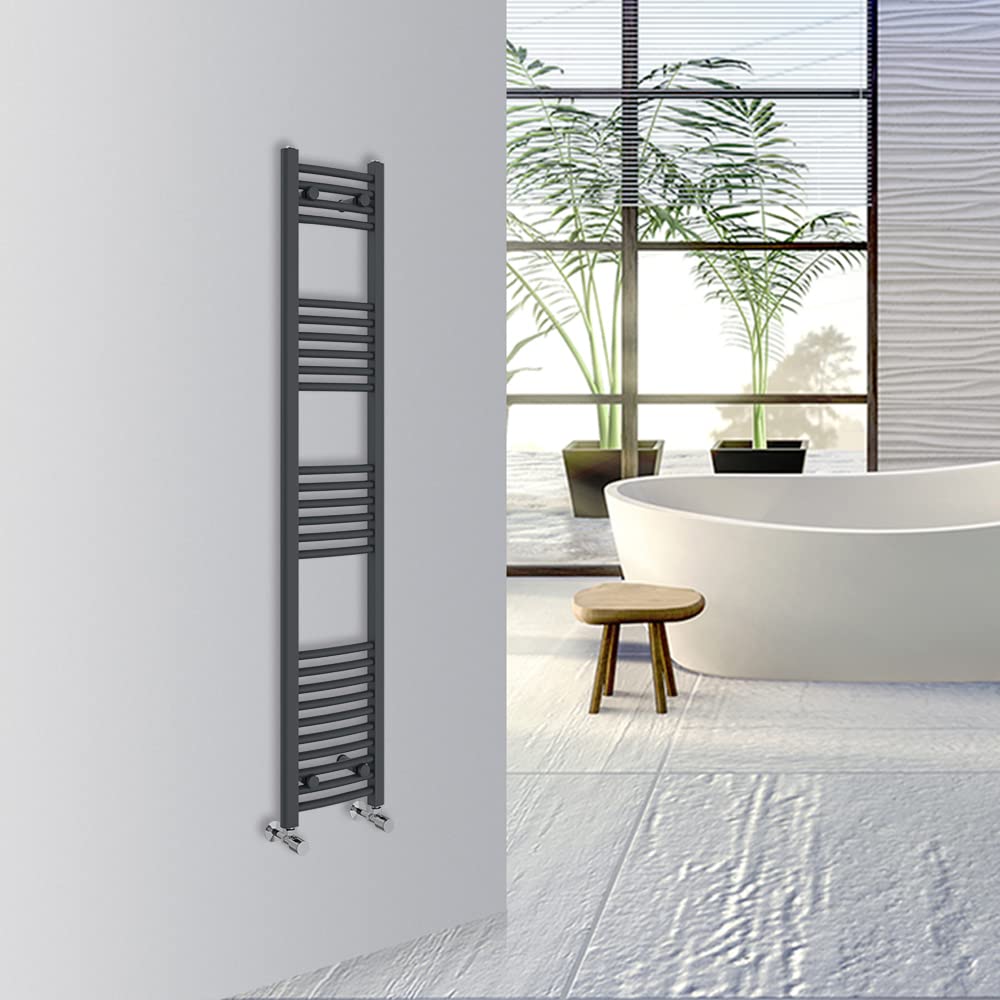 Warmehaus Curved Bathroom Heated Towel Rail Warmer Radiator Central Heating 1000x300mm - Chrome