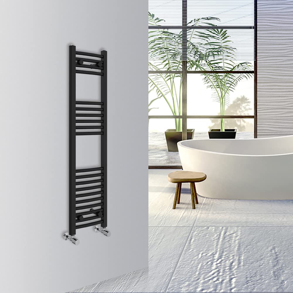 Warmehaus Curved Bathroom Heated Towel Rail Warmer Radiator Central Heating 1000x300mm - Chrome