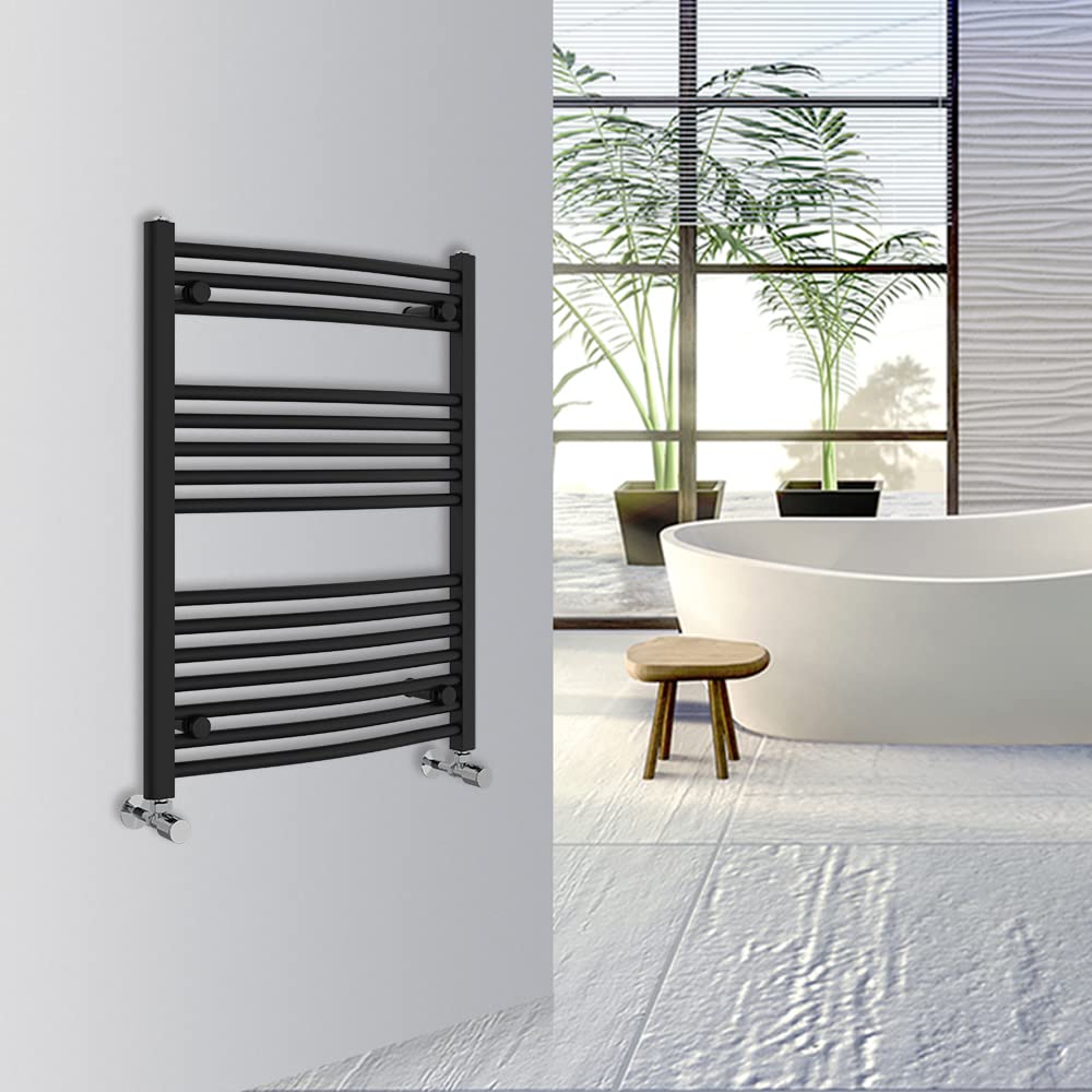 Warmehaus Curved Bathroom Heated Towel Rail Warmer Radiator Central Heating 1000x300mm - Chrome