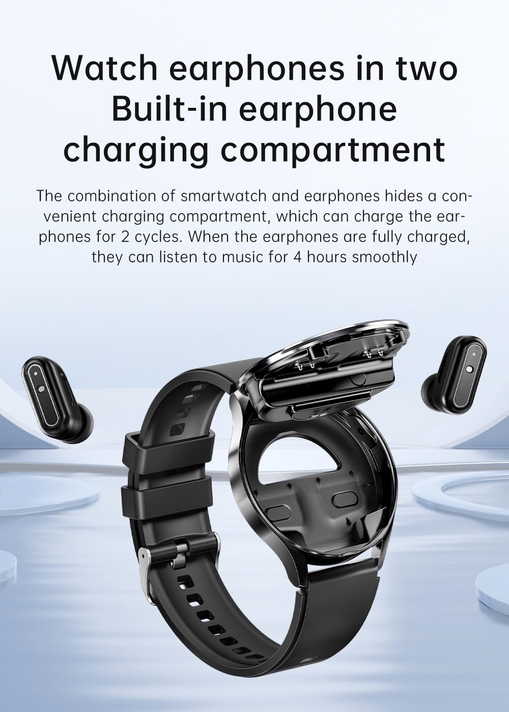 NEW X10 Smart Watch with TWS Earphone Fitness Tracker Digital Watch with Heart Rate Blood Pressure Oxygen Sleep Monitor Smart Watches for Men Women Compatible Samsung iPhone Android