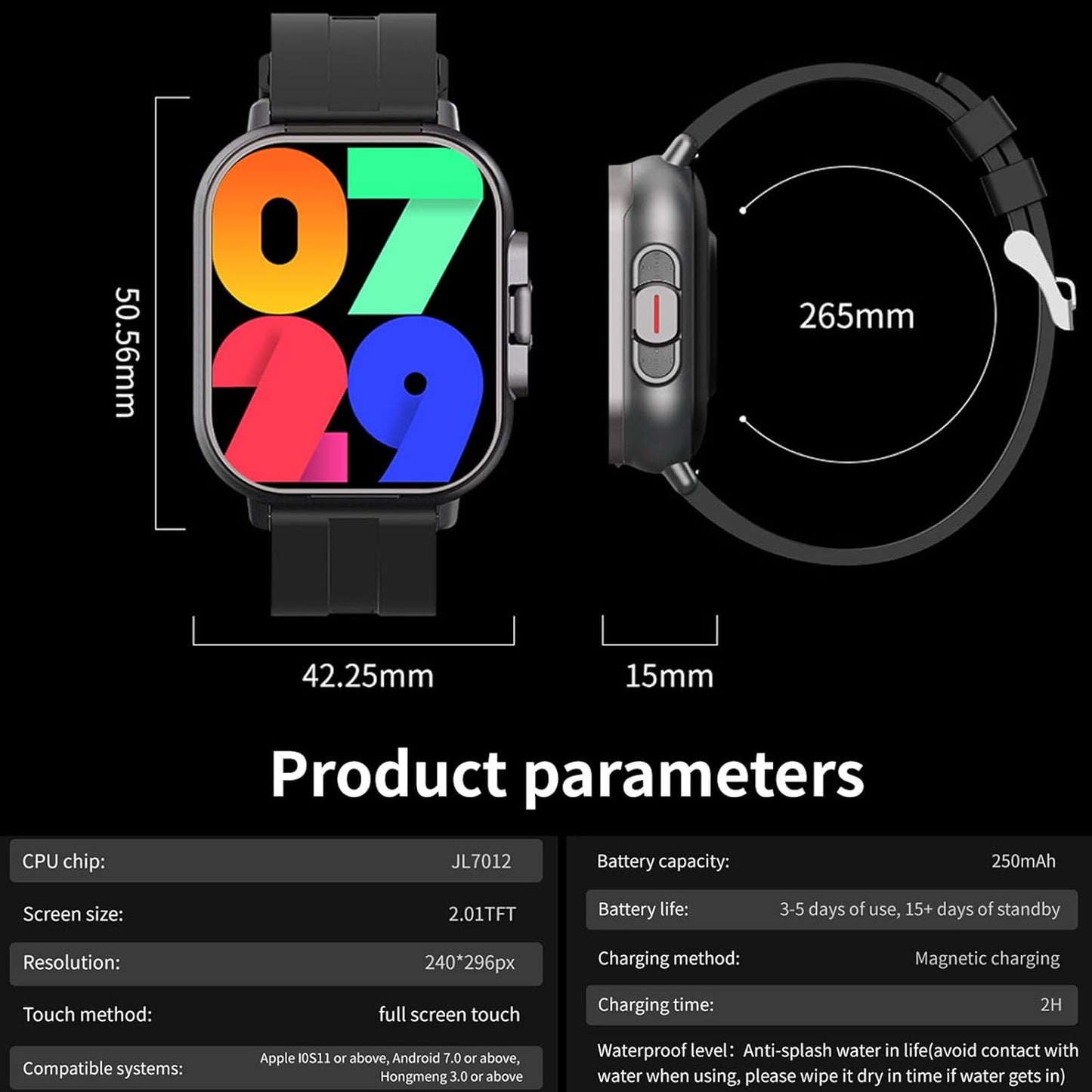 Denash Smart Watch with Earbuds, 2.01" HD Screen Fitness Watch, 2 in 1 Smartwatch with 100+ Sport Modes Fitness Tracker, Sleep/Heart Rate/Blood Pressure Monitor, Pedometer for iOS & Androd,Black