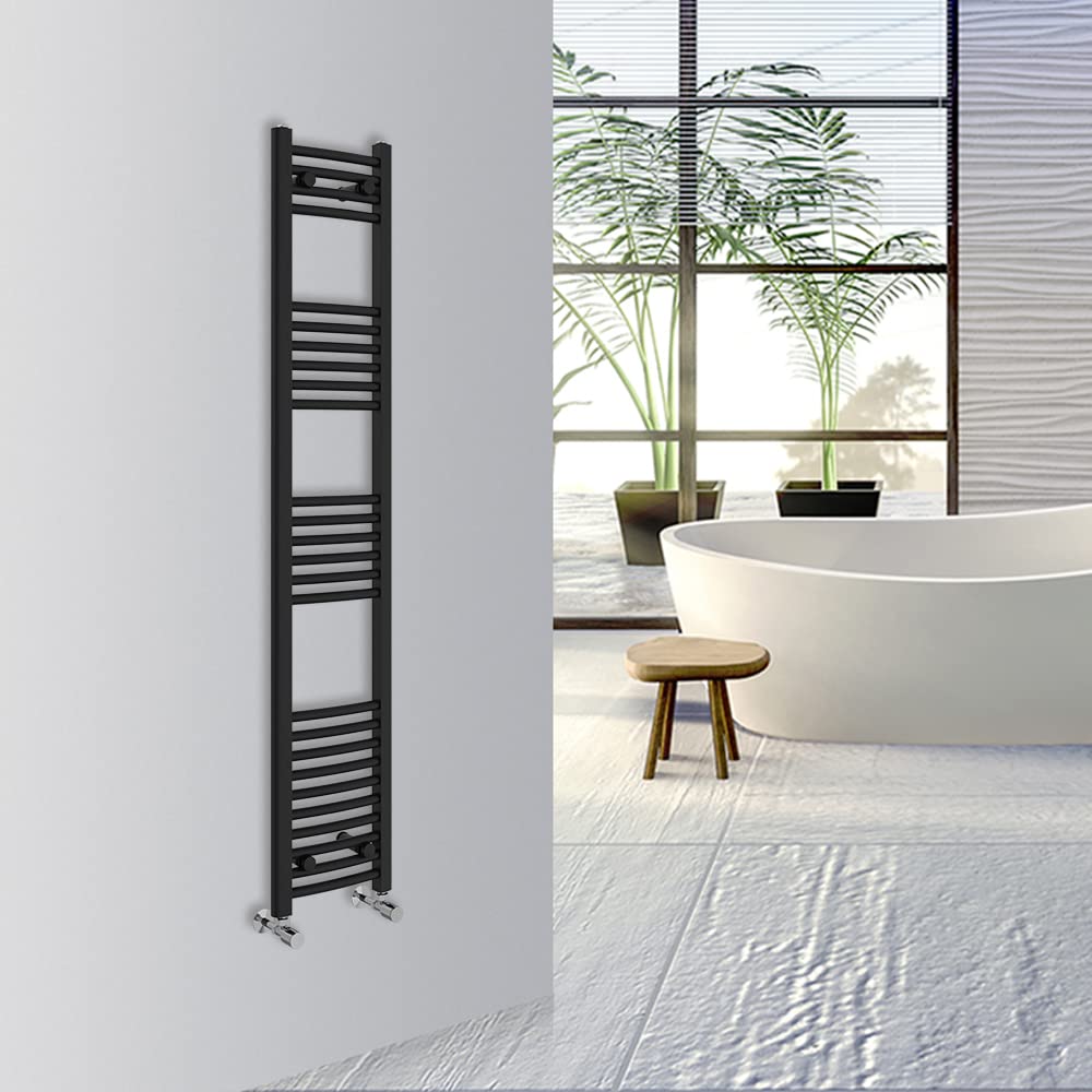 Warmehaus Curved Bathroom Heated Towel Rail Warmer Radiator Central Heating 1000x300mm - Chrome