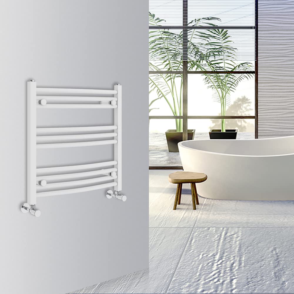 Warmehaus Curved Bathroom Heated Towel Rail Warmer Radiator Central Heating 1000x300mm - Chrome