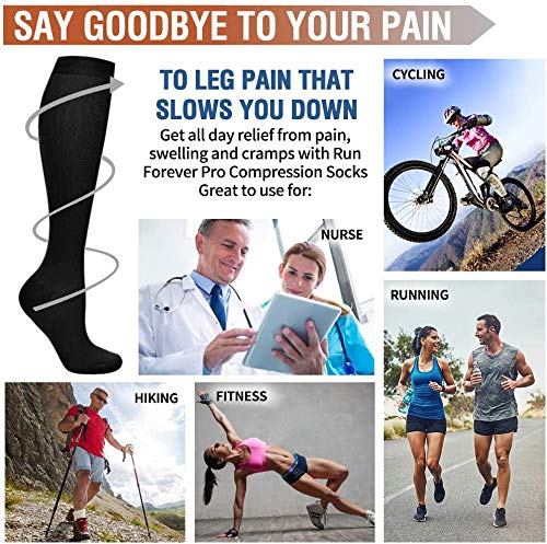 Gcbiger Compression Socks for Men & Women 7 Pairs Circulation 15-20 mmHg-Best support for Athletic, Nurse, Medical, Running