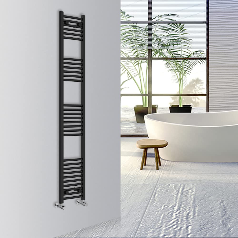 Warmehaus Curved Bathroom Heated Towel Rail Warmer Radiator Central Heating 1000x300mm - Chrome