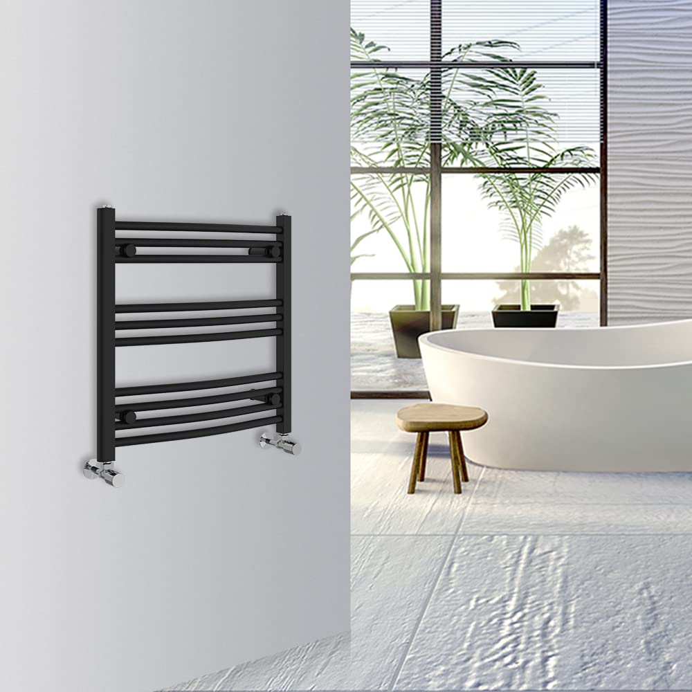 Warmehaus Curved Bathroom Heated Towel Rail Warmer Radiator Central Heating 1000x300mm - Chrome