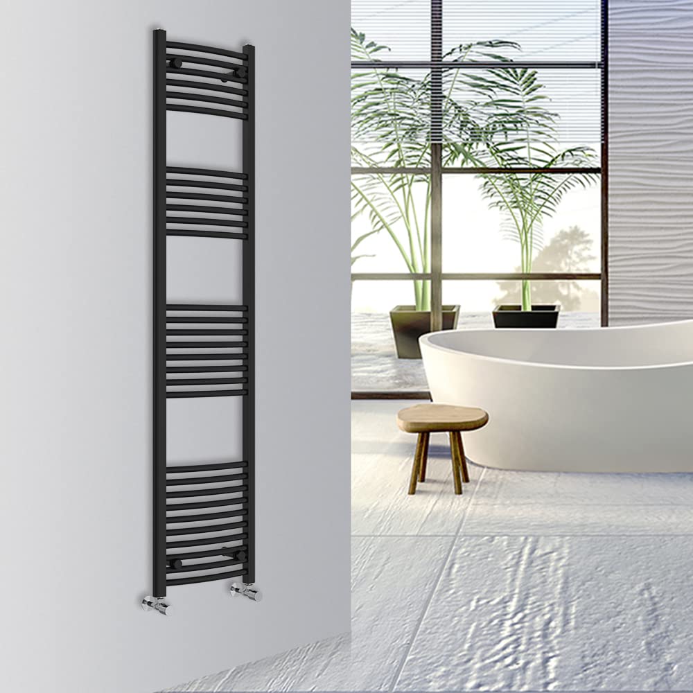 Warmehaus Curved Bathroom Heated Towel Rail Warmer Radiator Central Heating 1000x300mm - Chrome