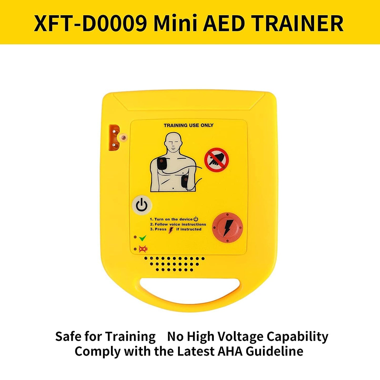 Mini AED Trainer XFT-D0009 Training Set Teaching Device First Aid Train Machine First Aid Training Kit Adult Child Pad Updated Version Student Study Tool English Language Louder Voice Prompts