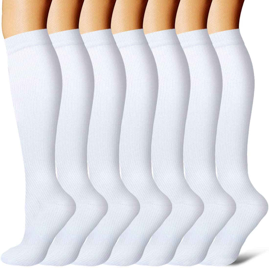 Gcbiger Compression Socks for Men & Women 7 Pairs Circulation 15-20 mmHg-Best support for Athletic, Nurse, Medical, Running