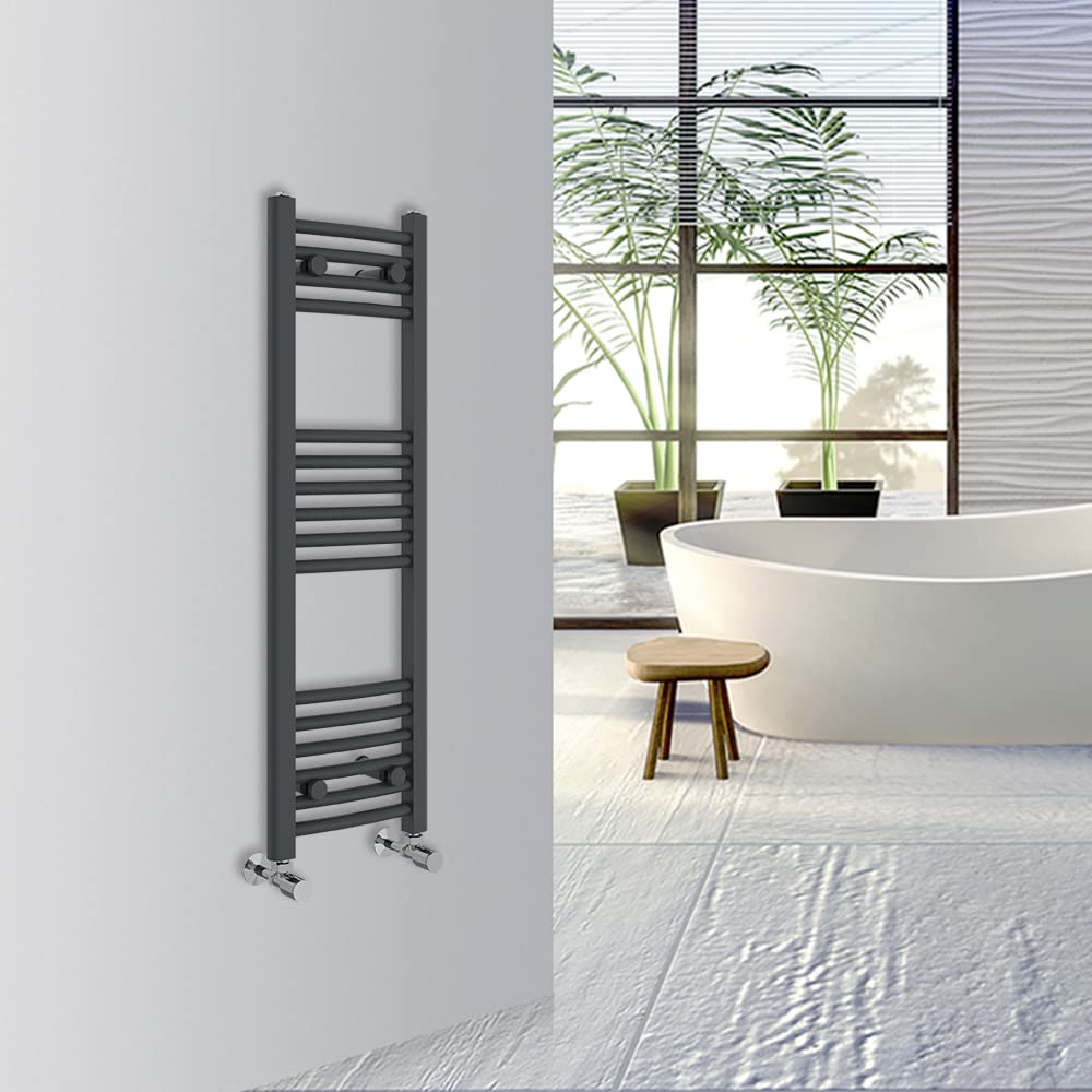 Warmehaus Curved Bathroom Heated Towel Rail Warmer Radiator Central Heating 1000x300mm - Chrome