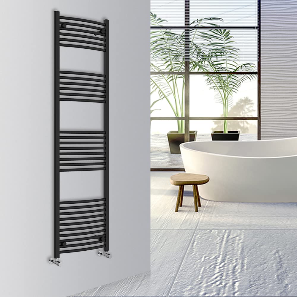 Warmehaus Curved Bathroom Heated Towel Rail Warmer Radiator Central Heating 1000x300mm - Chrome