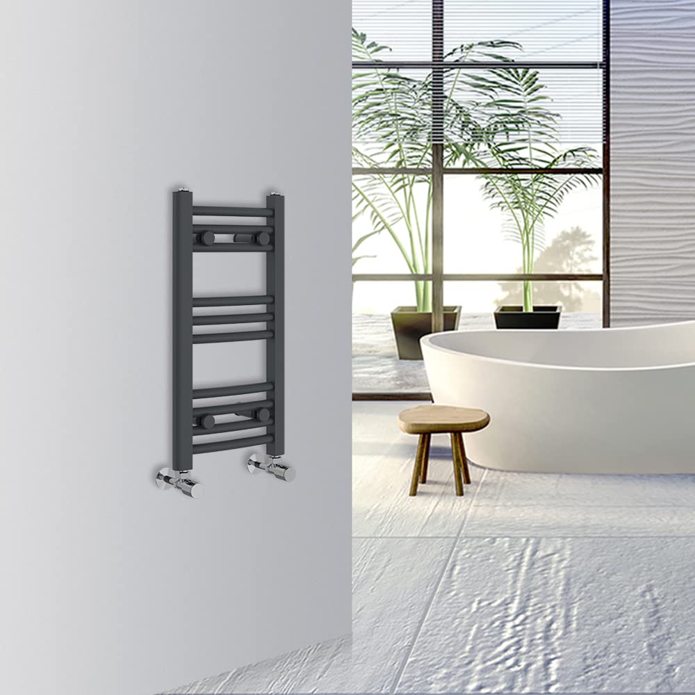 Warmehaus Curved Bathroom Heated Towel Rail Warmer Radiator Central Heating 1000x300mm - Chrome