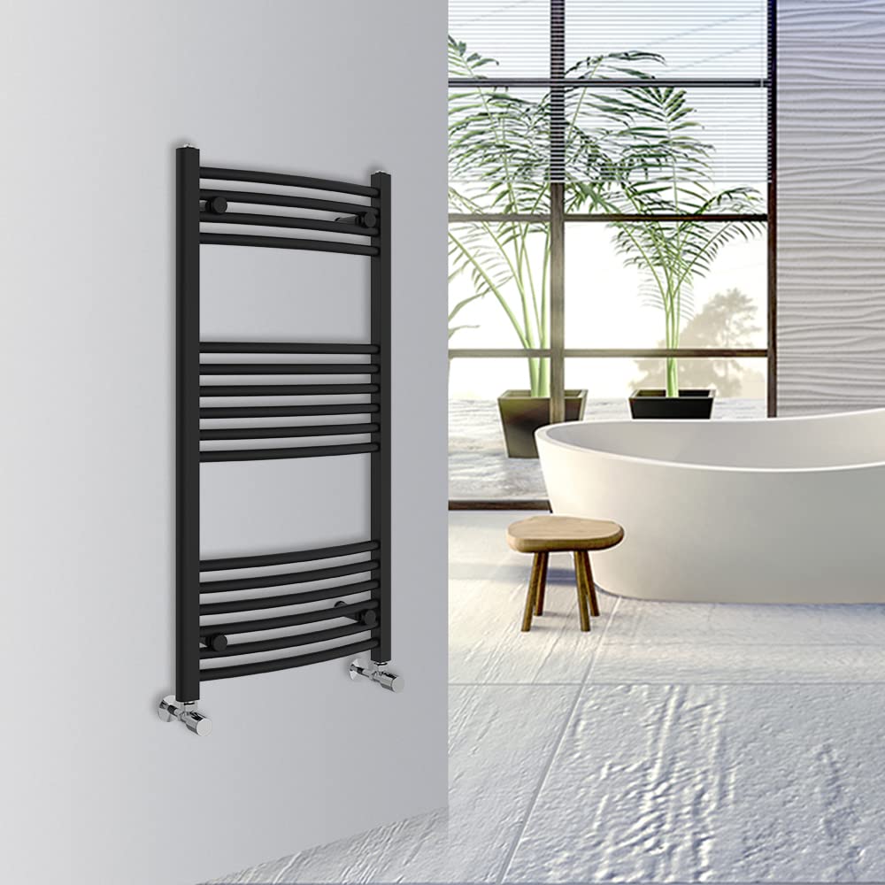 Warmehaus Curved Bathroom Heated Towel Rail Warmer Radiator Central Heating 1000x300mm - Chrome