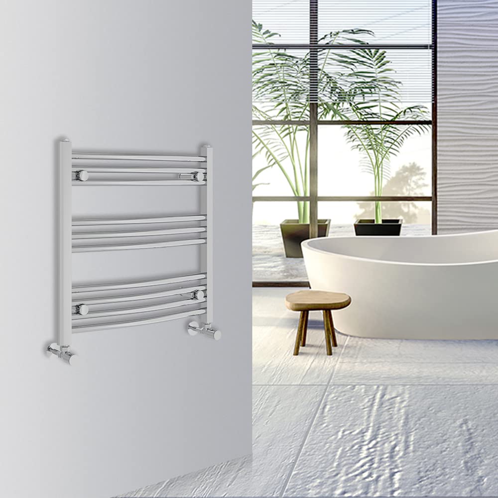 Warmehaus Curved Bathroom Heated Towel Rail Warmer Radiator Central Heating 1000x300mm - Chrome