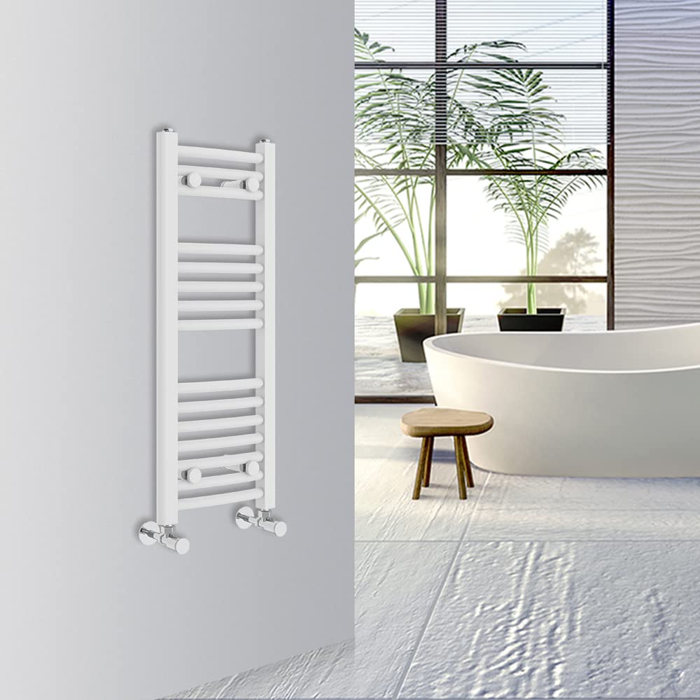 Warmehaus Curved Bathroom Heated Towel Rail Warmer Radiator Central Heating 1000x300mm - Chrome