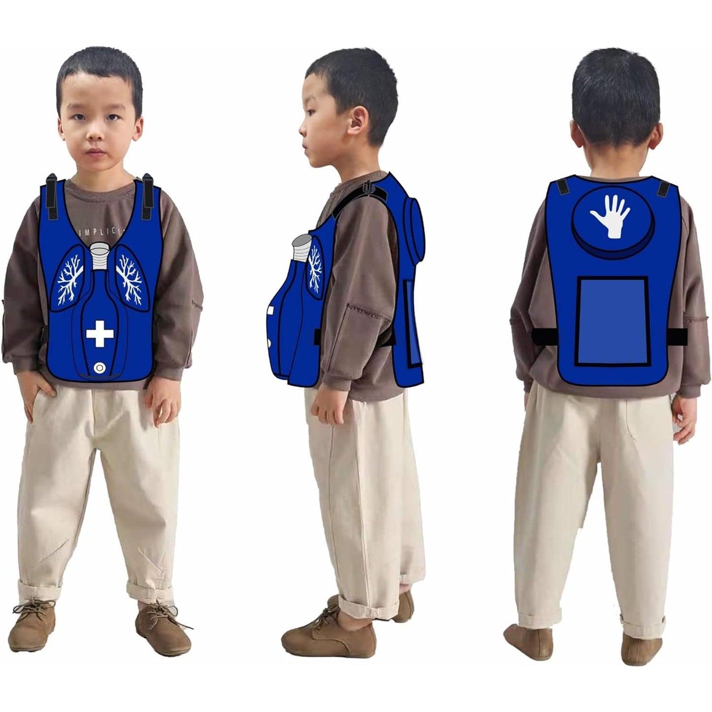 LBMED Anti Choking Obstruction Trainer Vest, Airway Obstruction Simulation Training Wearing Vest with Back Shot, Adjustable Shoulder Straps and Waist Belt, Intuitive Operation, for First Responder