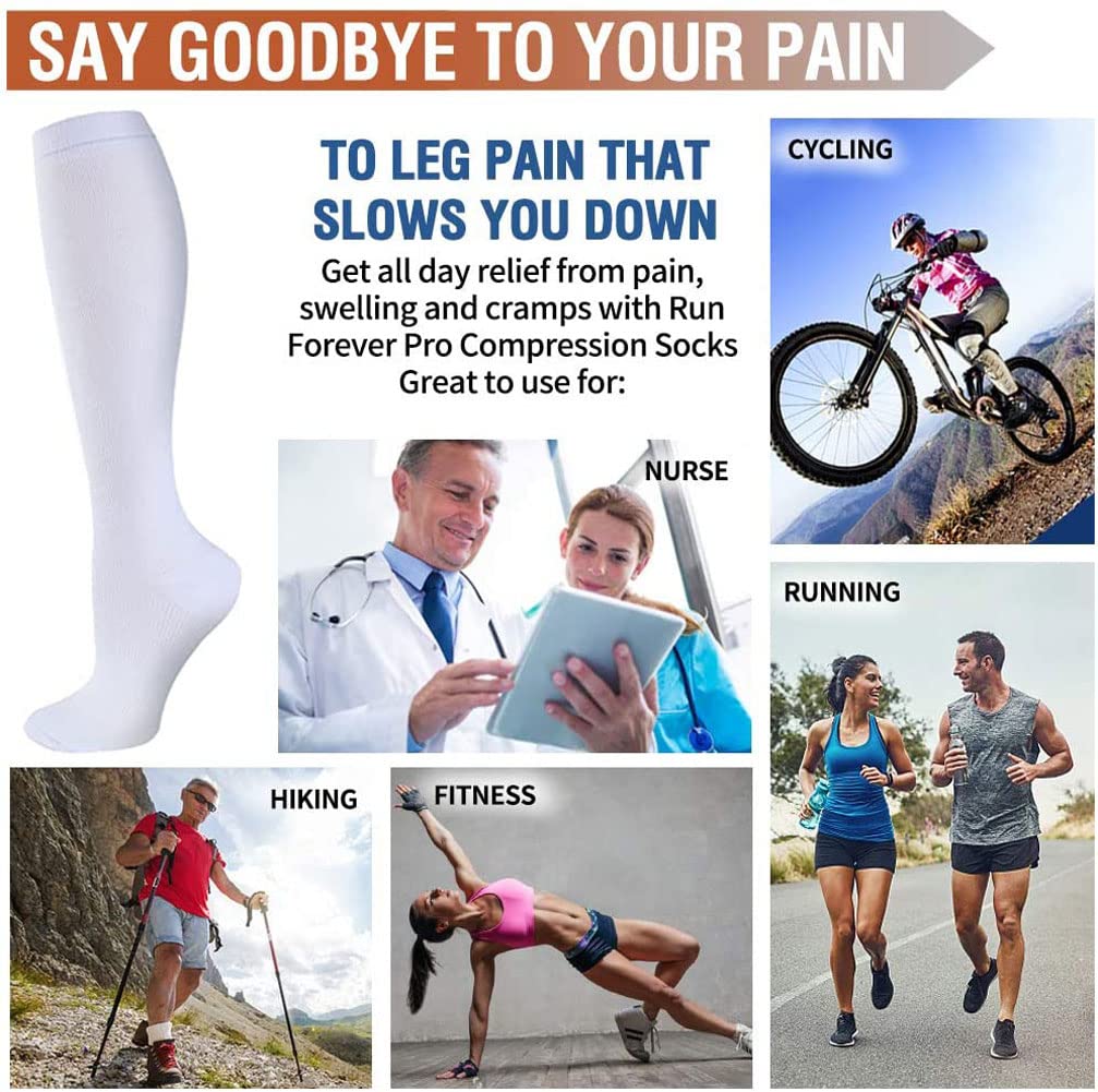 Gcbiger Compression Socks for Men & Women 7 Pairs Circulation 15-20 mmHg-Best support for Athletic, Nurse, Medical, Running
