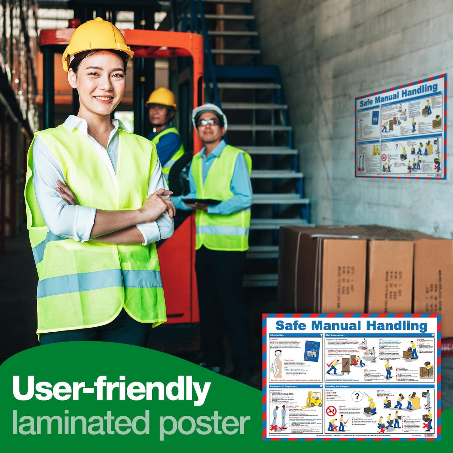 Safety First Aid Group Safe Manual Handling Poster - Laminated (A2)
