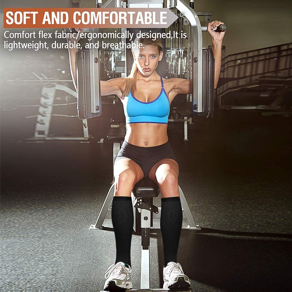 Gcbiger Compression Socks for Men & Women 7 Pairs Circulation 15-20 mmHg-Best support for Athletic, Nurse, Medical, Running