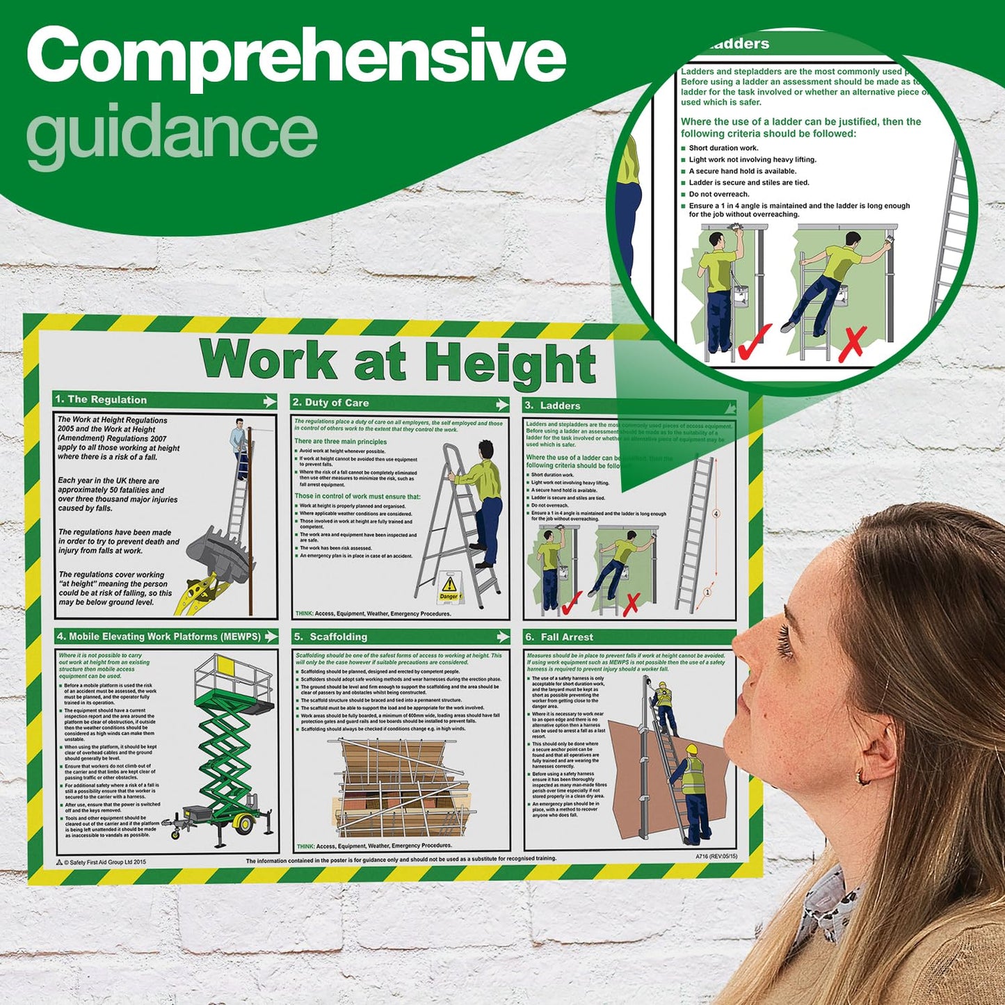 Safety First Aid Group Safe Manual Handling Poster - Laminated (A2)
