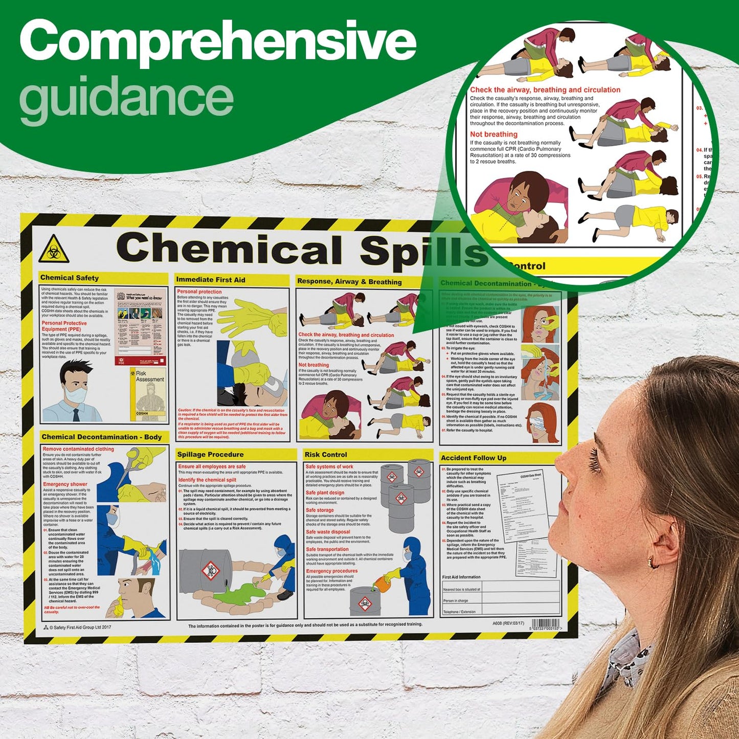 Safety First Aid Group Safe Manual Handling Poster - Laminated (A2)