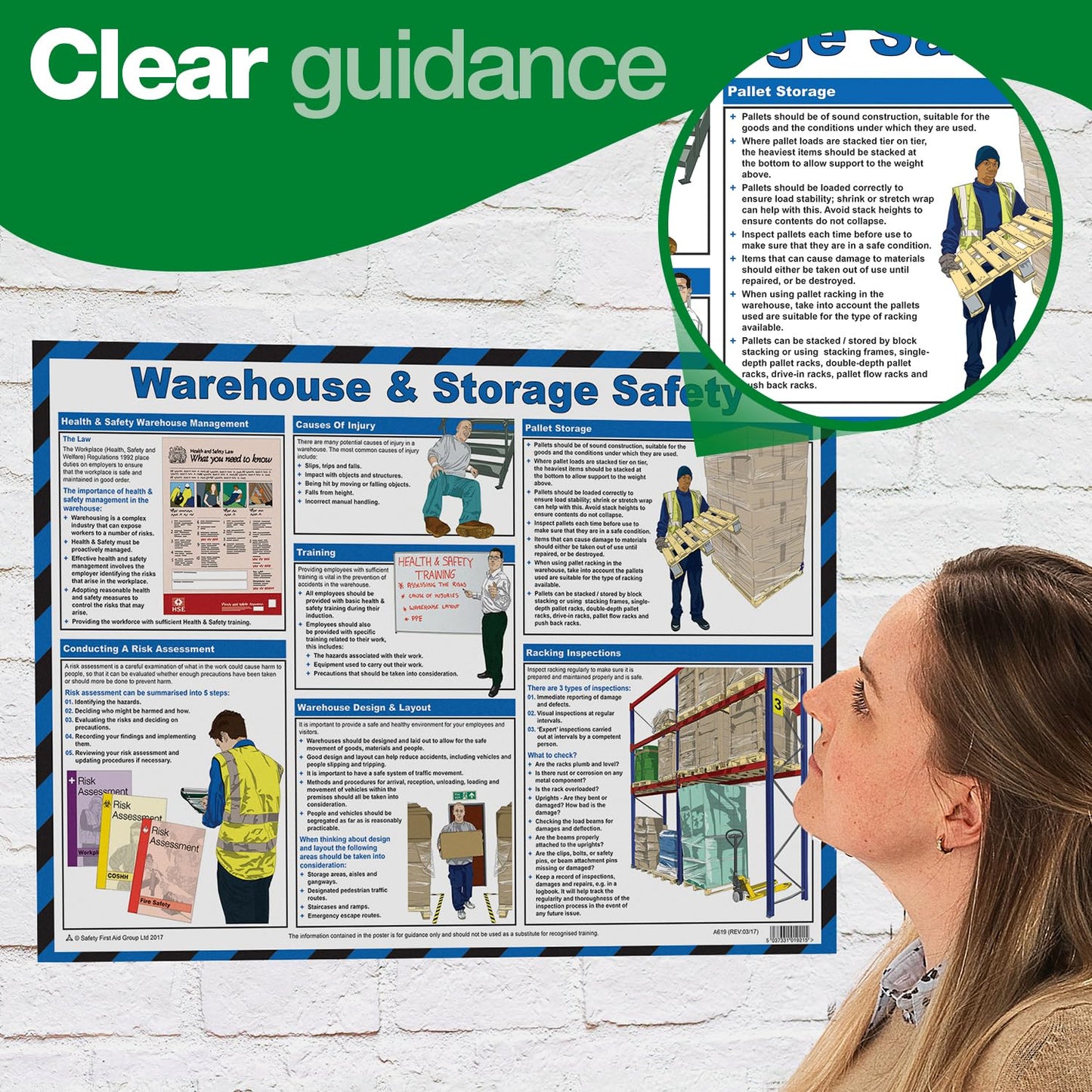 Safety First Aid Group Safe Manual Handling Poster - Laminated (A2)