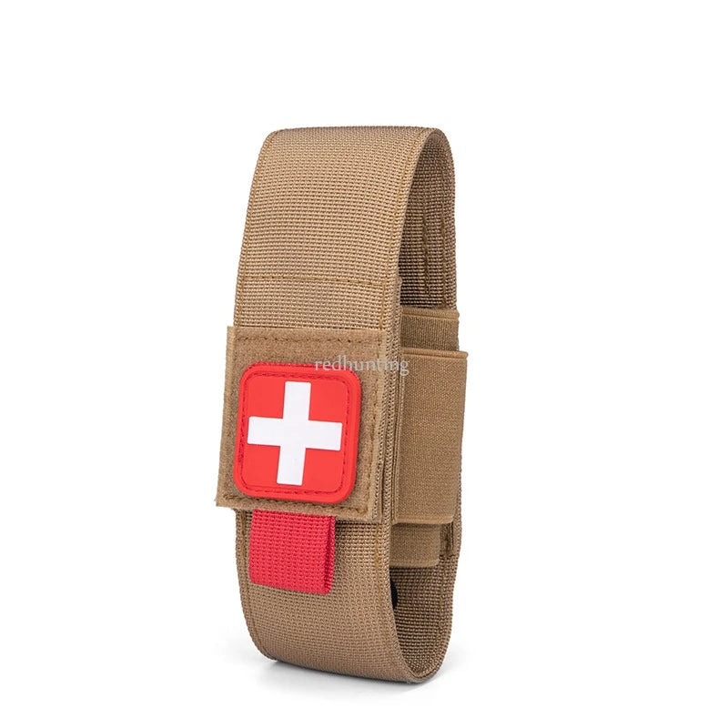 Tactical Tourniquet Pouch Holder Hunting Trauma Medical Shear Pouch Outdoor Elastic Tourniquet Holder Pen Flahslight EDC Bag