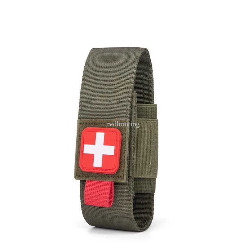 Tactical Tourniquet Pouch Holder Hunting Trauma Medical Shear Pouch Outdoor Elastic Tourniquet Holder Pen Flahslight EDC Bag