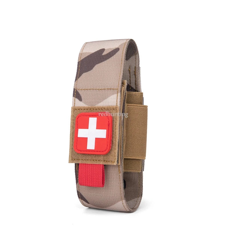 Tactical Tourniquet Pouch Holder Hunting Trauma Medical Shear Pouch Outdoor Elastic Tourniquet Holder Pen Flahslight EDC Bag